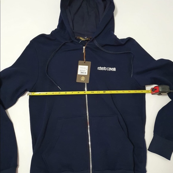 Roberto Cavalli Hoodie Men's Blue Sz Small NEW - Picture 9 of 12
